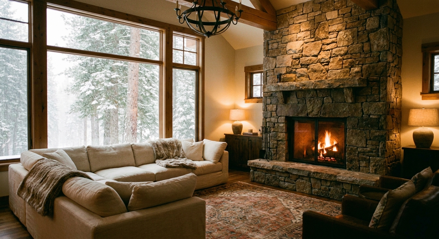 Great room hearth